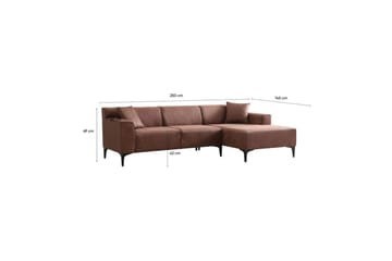 Malpani Sofa med Divan 3-sits - Cognac - Møbler - Sofaer - Sofaer med sjeselong - 4 seters sofa med divan