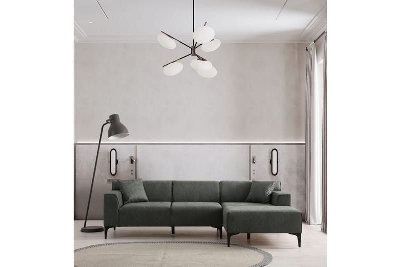 Malpani Sofa med Divan 3-sits - Grønn - Møbler - Sofaer - Sofaer med sjeselong - 4 seters sofa med divan