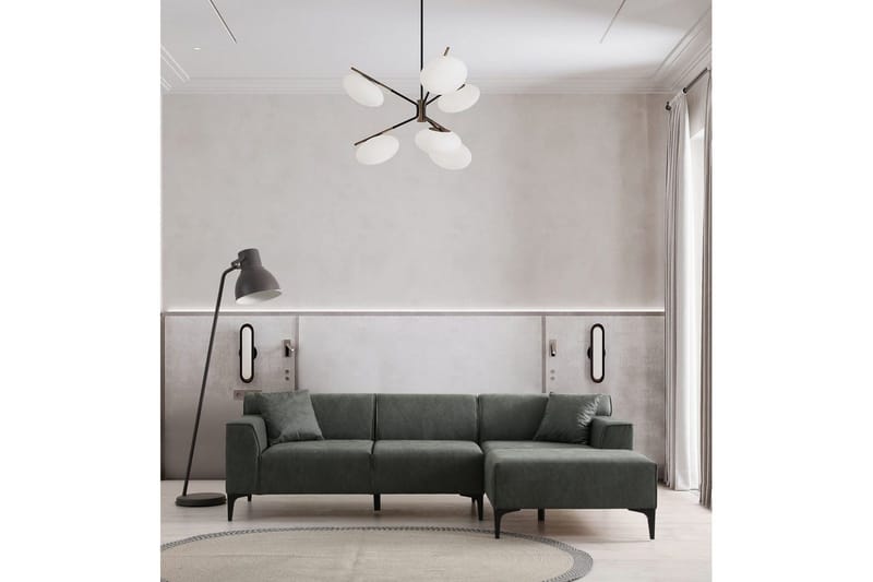 Malpani Sofa med Divan 3-sits - Grønn - Møbler - Sofaer - Sofaer med sjeselong - 4 seters sofa med divan