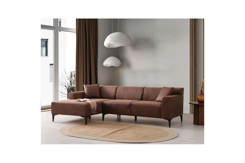 Malpani Sofa med Divan 4-sits - Cognac - Møbler - Sofaer - Sofaer med sjeselong - 4 seters sofa med divan