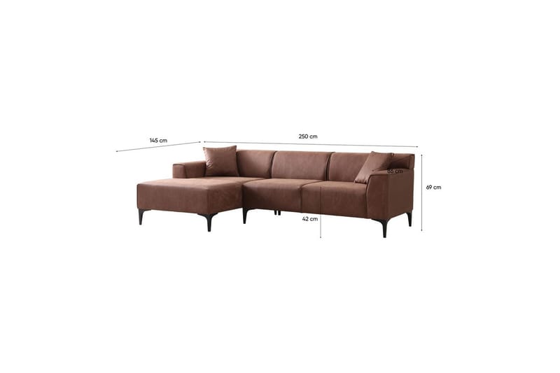 Malpani Sofa med Divan 4-sits - Cognac - Møbler - Sofaer - Sofaer med sjeselong - 4 seters sofa med divan