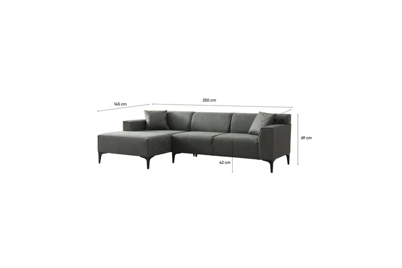 Malpani Sofa med Divan 4-sits - Grønn - Møbler - Sofaer - Sofaer med sjeselong - 4 seters sofa med divan