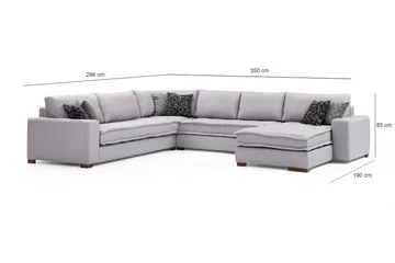 Mamerto Sofa m. Divan 4-seters - Lysegrå - Møbler - Sofaer - Sofaer med sjeselong - 4 seters sofa med divan