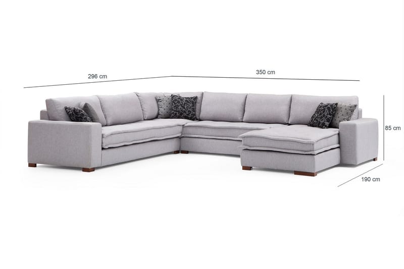 Mamerto Sofa m. Divan 4-seters - Lysegrå - Møbler - Sofaer - Sofaer med sjeselong - 4 seters sofa med divan