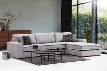 Mamerto Sofa m. Divan 4-seters - Lysegrå - Møbler - Sofaer - Sofaer med sjeselong - 4 seters sofa med divan