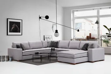Mamerto Sofa m. Divan 4-seters - Lysegrå - Møbler - Sofaer - Sofaer med sjeselong - 4 seters sofa med divan