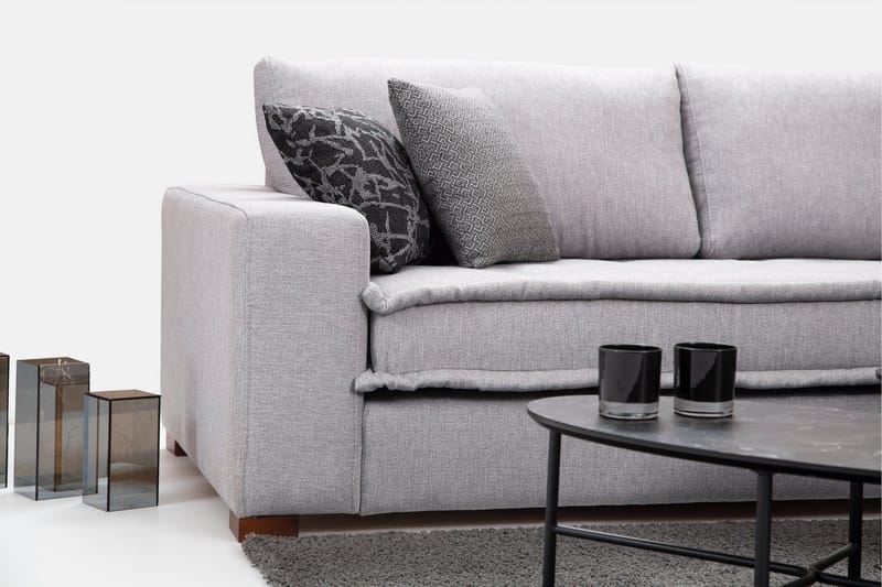 Mamerto Sofa m. Divan 4-seters - Lysegrå - Møbler - Sofaer - Sofaer med sjeselong - 4 seters sofa med divan
