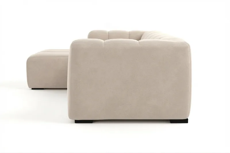 Marlow 3-seters boblete divansofa, venstrevendt - Beige - Møbler - Sofaer - Sofaer med sjeselong - 3 seters sofa med divan