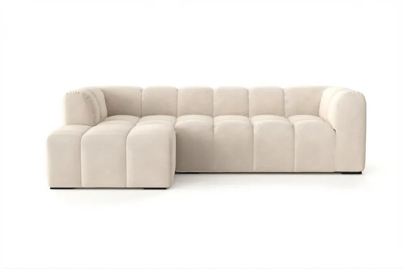 Marlow 3-seters boblete divansofa, venstrevendt, Beige