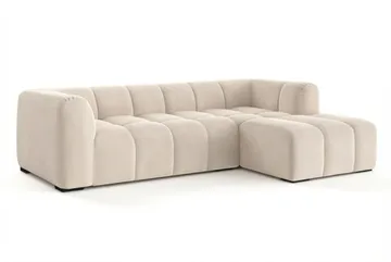 Marlow 3-seters boblete divansofa høyre - Beige - Møbler - Sofaer - Sofaer med sjeselong - 3 seters sofa med divan
