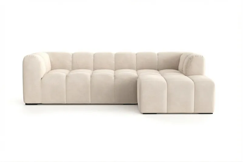 Marlow 3-seters boblete divansofa høyre, Beige