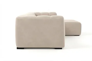 Marlow 3-seters boblete divansofa høyre - Beige - Møbler - Sofaer - Sofaer med sjeselong - 3 seters sofa med divan