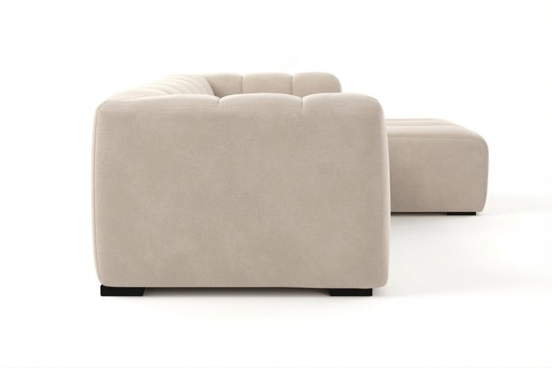 Marlow 3-seters boblete divansofa høyre - Beige - Møbler - Sofaer - Sofaer med sjeselong - 3 seters sofa med divan