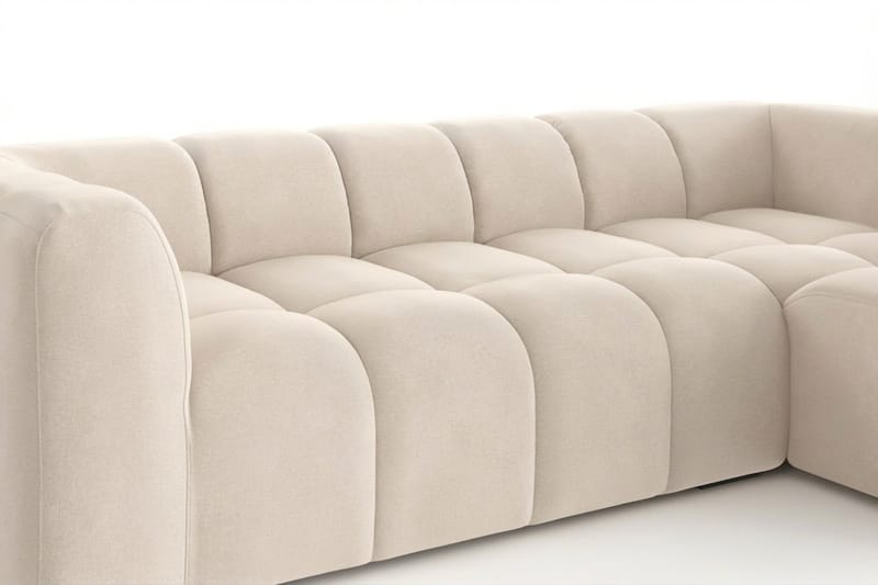 Marlow 3-seters boblete divansofa høyre - Beige - Møbler - Sofaer - Sofaer med sjeselong - 3 seters sofa med divan