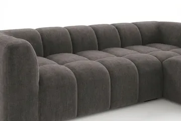 Marlow 3-seters boblete divansofa høyre - Grå - Møbler - Sofaer - Sofaer med sjeselong - 3 seters sofa med divan