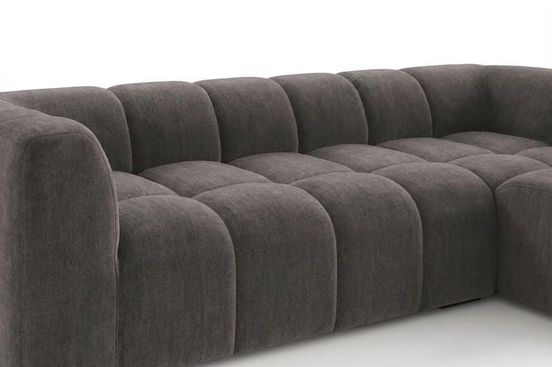 Marlow 3-seters boblete divansofa høyre - Grå - Møbler - Sofaer - Sofaer med sjeselong - 3 seters sofa med divan