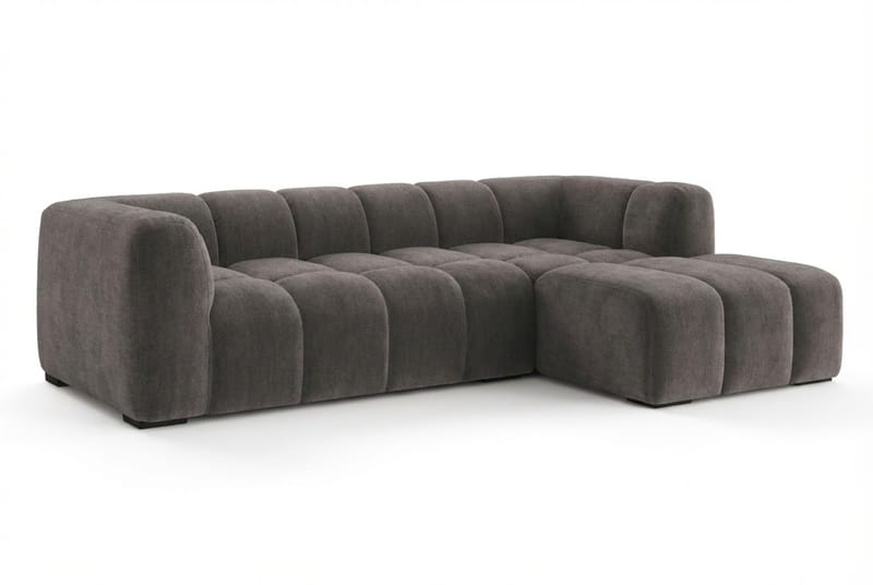 Marlow 3-seters boblete divansofa høyre - Grå - Møbler - Sofaer - Sofaer med sjeselong - 3 seters sofa med divan