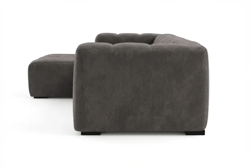 Marlow 3-seters boblete divansofa venstre - Grå - Møbler - Sofaer - Sofaer med sjeselong - 3 seters sofa med divan