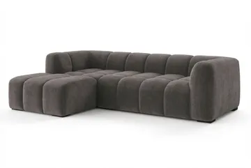 Marlow 3-seters boblete divansofa venstre - Grå - Møbler - Sofaer - Sofaer med sjeselong - 3 seters sofa med divan