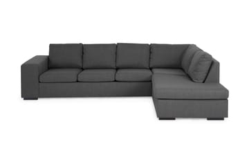 Memphis 4-seters Høyrevendt L-formet Sjeselongsofa i Stoff - Mørk grå - Møbler - Sofaer - Sofaer med sjeselong - 4 seters sofa med divan