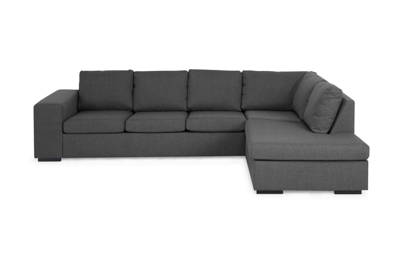Memphis 4-seters Høyrevendt L-formet Sjeselongsofa i Stoff - Mørk grå - Møbler - Sofaer - Sofaer med sjeselong - 4 seters sofa med divan