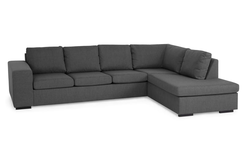 Memphis 4-seters Høyrevendt L-formet Sjeselongsofa i Stoff - Mørk grå - Møbler - Sofaer - Sofaer med sjeselong - 4 seters sofa med divan