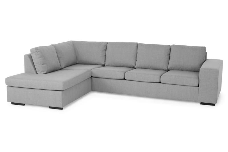 Memphis 4-seters Venstrevendt L-formet Sjeselongsofa i Stoff - Grå - Møbler - Sofaer - Sofaer med sjeselong - 4 seters sofa med divan