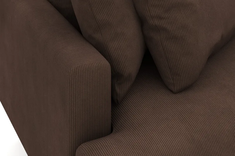 Menard 3-seters Høyrevendt L-formet Divansofa i Manchester - Brun - Møbler - Sofaer - Sofaer med sjeselong - 3 seters sofa med divan