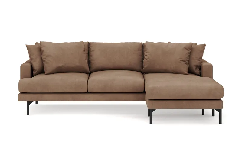 Menard 3-seters Høyrevendt L-formet Divansofa i Manchester, Brun