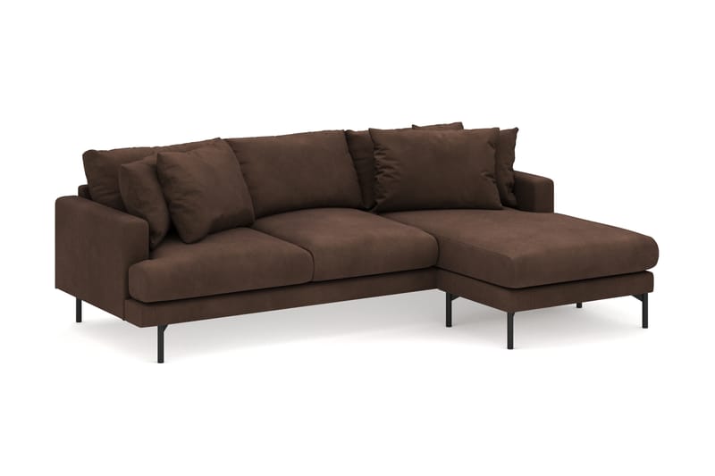 Menard 3-seters Høyrevendt L-formet Divansofa i Manchester - Brun - Møbler - Sofaer - Sofaer med sjeselong - 3 seters sofa med divan