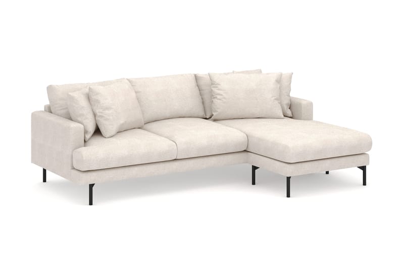 Menard 3-seters Høyrevendt L-formet Divansofa i Stoff - Beige - Møbler - Sofaer - Sofaer med sjeselong - 4 seters sofa med divan