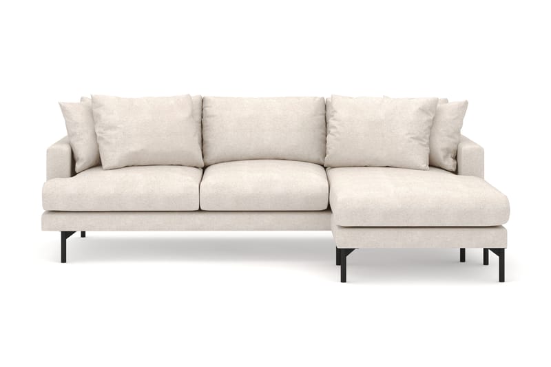 Menard 3-seters Høyrevendt L-formet Divansofa i Stoff - Beige - Møbler - Sofaer - Sofaer med sjeselong - 4 seters sofa med divan