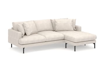 Menard 3-seters Høyrevendt L-formet Divansofa i Stoff - Beige - Møbler - Sofaer - Sofaer med sjeselong - 4 seters sofa med divan