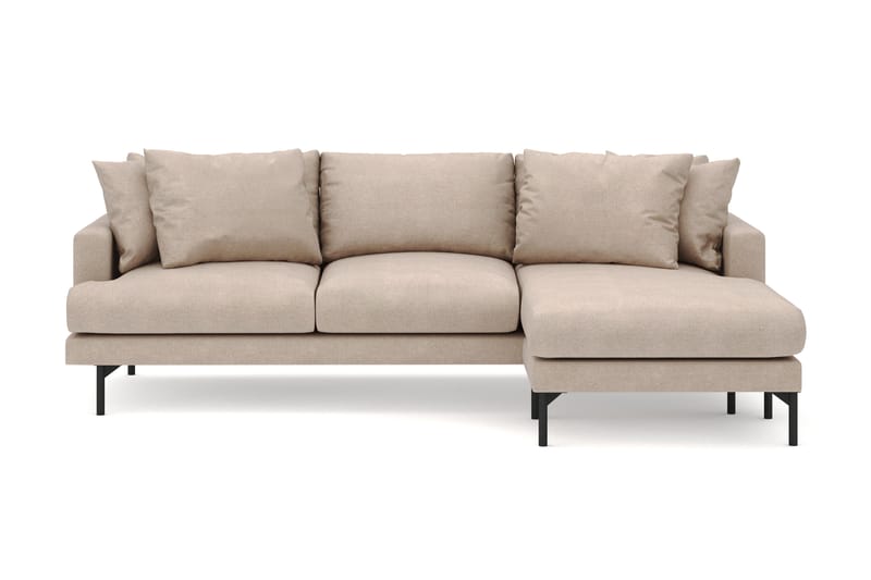 Menard 3-seters Høyrevendt L-formet Divansofa i Stoff - Beige - Møbler - Sofaer - Sofaer med sjeselong - 4 seters sofa med divan