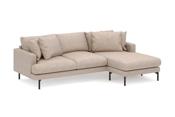 Menard 3-seters Høyrevendt L-formet Divansofa i Stoff - Beige - Møbler - Sofaer - Sofaer med sjeselong - 4 seters sofa med divan