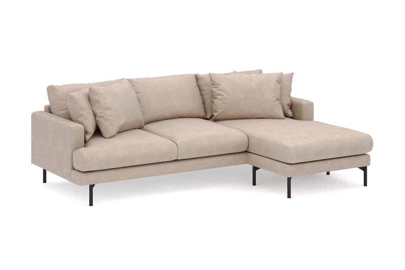 Menard 3-seters Høyrevendt L-formet Divansofa i Stoff - Beige - Møbler - Sofaer - Sofaer med sjeselong - 4 seters sofa med divan