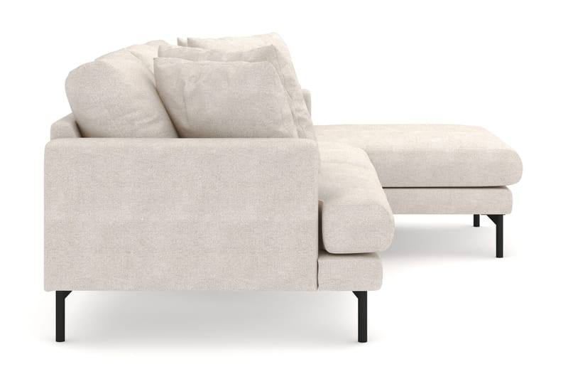 Menard 3-seters Høyrevendt L-formet Divansofa i Stoff - Beige - Møbler - Sofaer - Sofaer med sjeselong - 4 seters sofa med divan