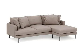 Menard 3-seters Høyrevendt L-formet Divansofa i Stoff - Brun - Møbler - Sofaer - Sofaer med sjeselong - 3 seters sofa med divan