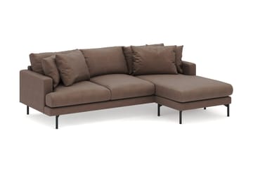 Menard 3-seters Høyrevendt L-formet Divansofa i Stoff - Brun - Møbler - Sofaer - Sofaer med sjeselong - 3 seters sofa med divan