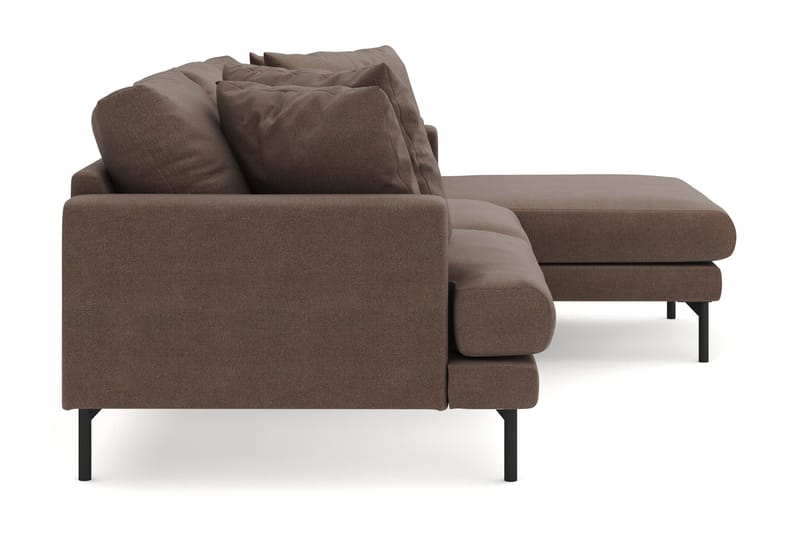 Menard 3-seters Høyrevendt L-formet Divansofa i Stoff - Brun - Møbler - Sofaer - Sofaer med sjeselong - 3 seters sofa med divan