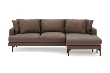 Menard 3-seters Høyrevendt L-formet Divansofa i Stoff - Brun - Møbler - Sofaer - Sofaer med sjeselong - 3 seters sofa med divan
