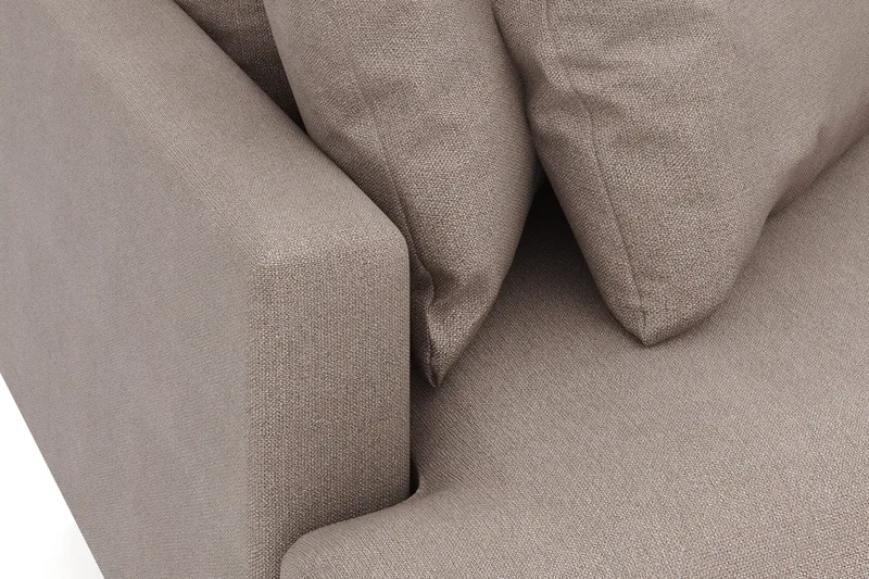 Menard 3-seters Høyrevendt L-formet Divansofa i Stoff - Brun - Møbler - Sofaer - Sofaer med sjeselong - 3 seters sofa med divan