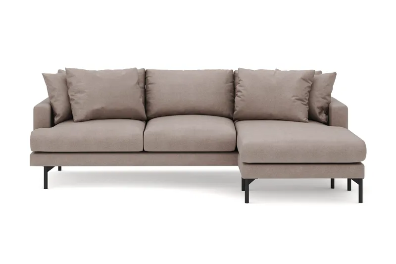 Menard 3-seters Høyrevendt L-formet Divansofa i Stoff, Brun