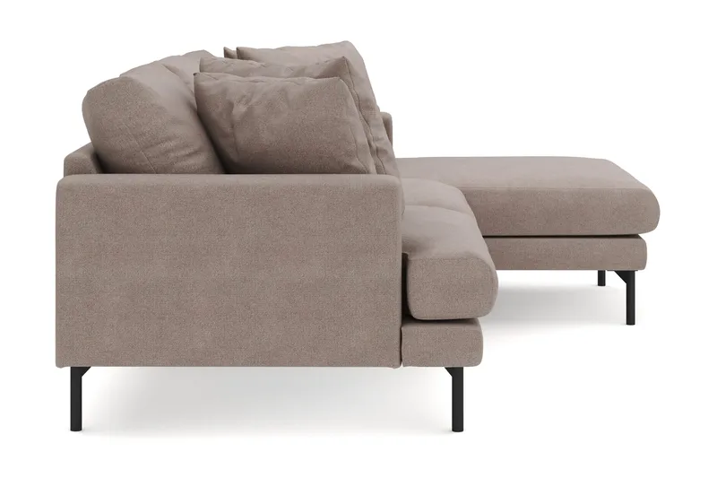 Menard 3-seters Høyrevendt L-formet Divansofa i Stoff - Brun - Møbler - Sofaer - Sofaer med sjeselong - 3 seters sofa med divan