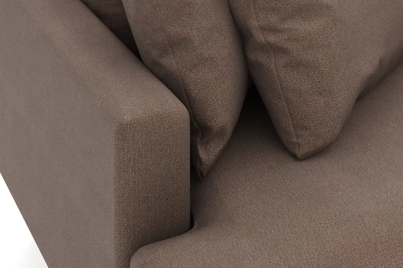 Menard 3-seters Høyrevendt L-formet Divansofa i Stoff - Brun - Møbler - Sofaer - Sofaer med sjeselong - 3 seters sofa med divan