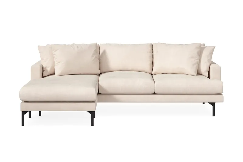 Menard 3-seters Venstrevendt Dyp L-formet Divansofa i Manchester - Beige - Møbler - Sofaer - Sofaer med sjeselong - 3 seters sofa med divan