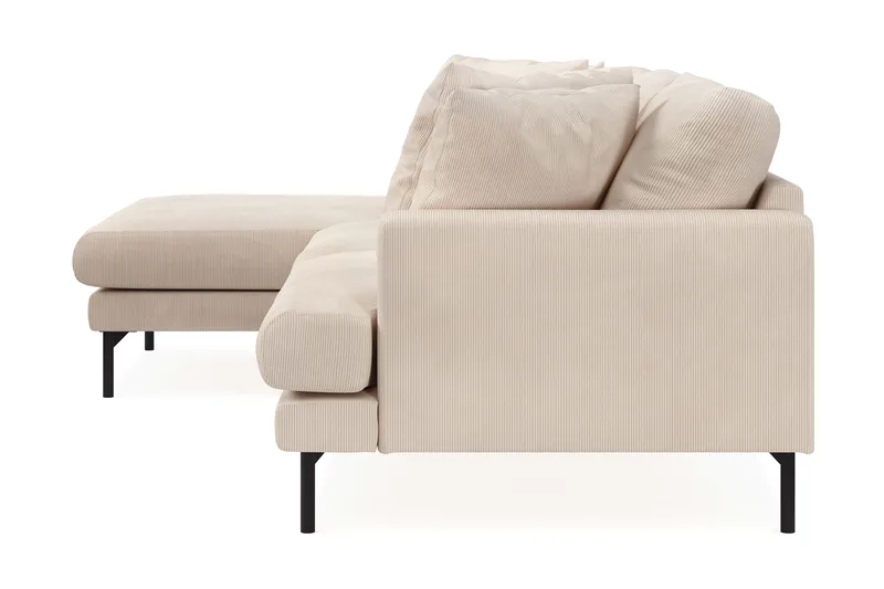 Menard 3-seters Venstrevendt Dyp L-formet Divansofa i Manchester - Beige - Møbler - Sofaer - Sofaer med sjeselong - 3 seters sofa med divan