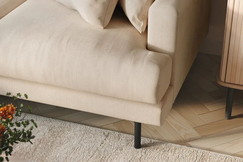 Menard 3-seters Venstrevendt Dyp L-formet Divansofa i Manchester - Beige - Møbler - Sofaer - Sofaer med sjeselong - 3 seters sofa med divan