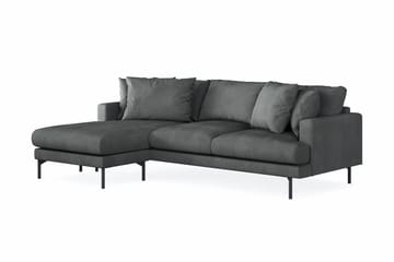Menard 3-seters Venstrevendt L-formet Divansofa i Manchester - Grå - Møbler - Sofaer - Sofaer med sjeselong - 3 seters sofa med divan