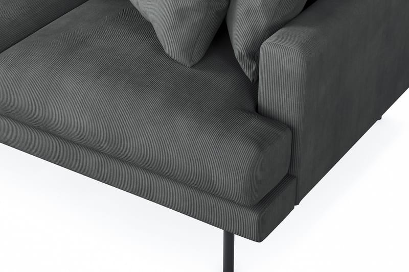 Menard 3-seters Venstrevendt L-formet Divansofa i Manchester - Grå - Møbler - Sofaer - Sofaer med sjeselong - 3 seters sofa med divan